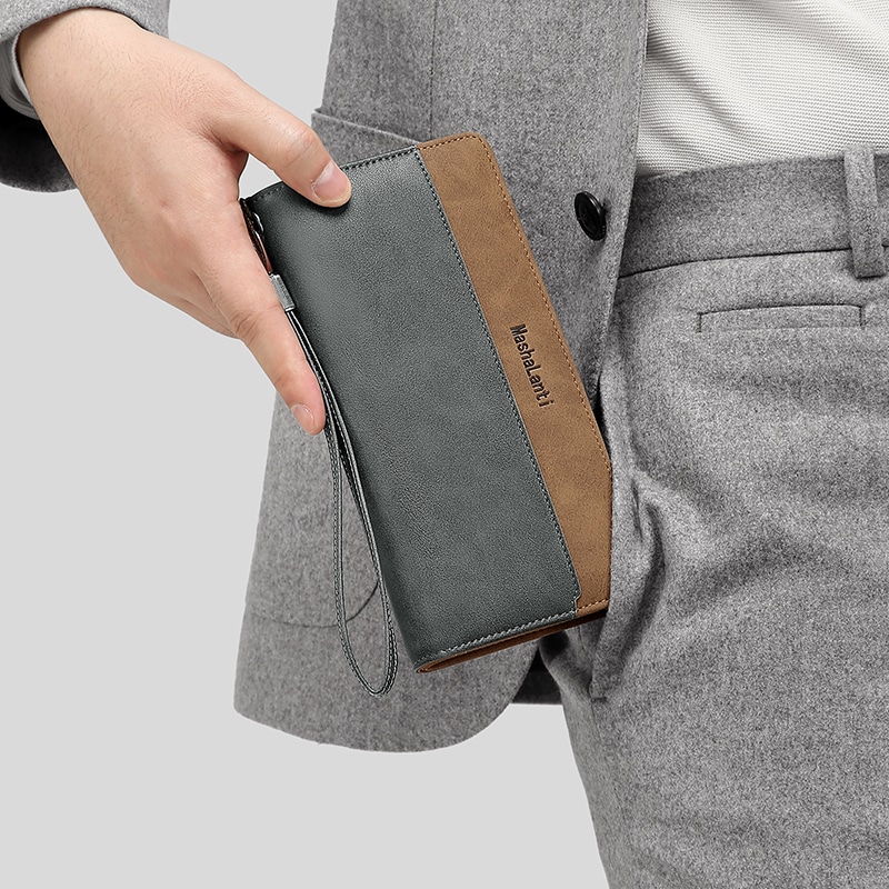 马莎兰缇 Mashalanti Business Casual Wallet Brown Gray — фото 4