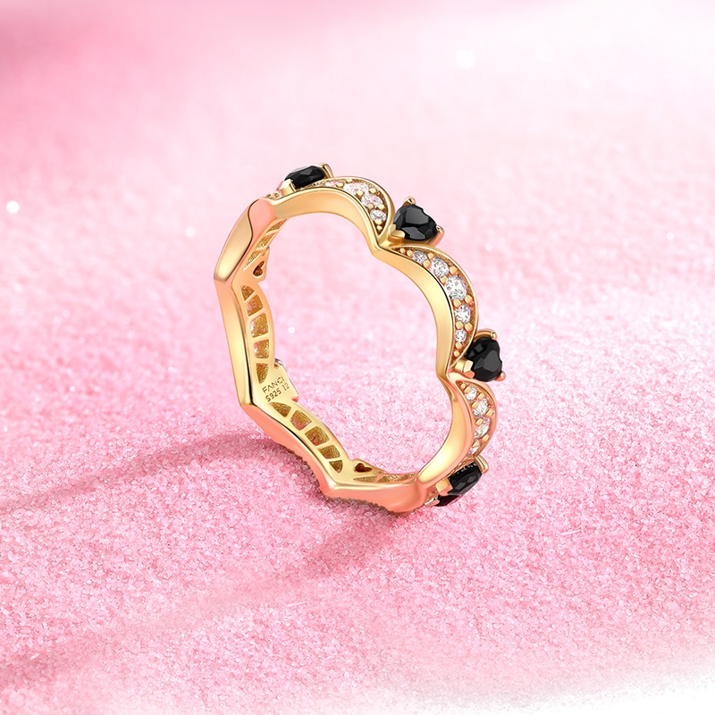 Fanci Heart Moon Love Ring Black Gold S925 Silver — фото 2