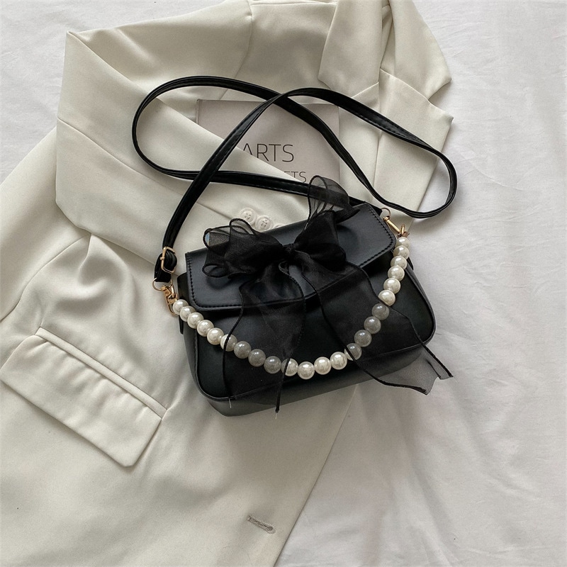 Wiersaam Bow Pearl Chain Bag — фото 5