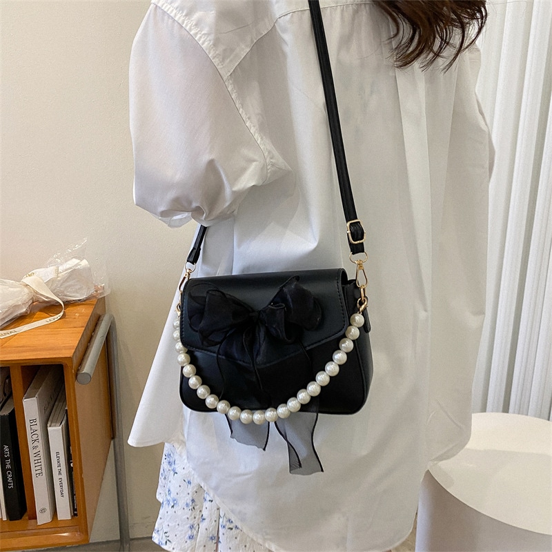 Wiersaam Bow Pearl Chain Bag — фото 3