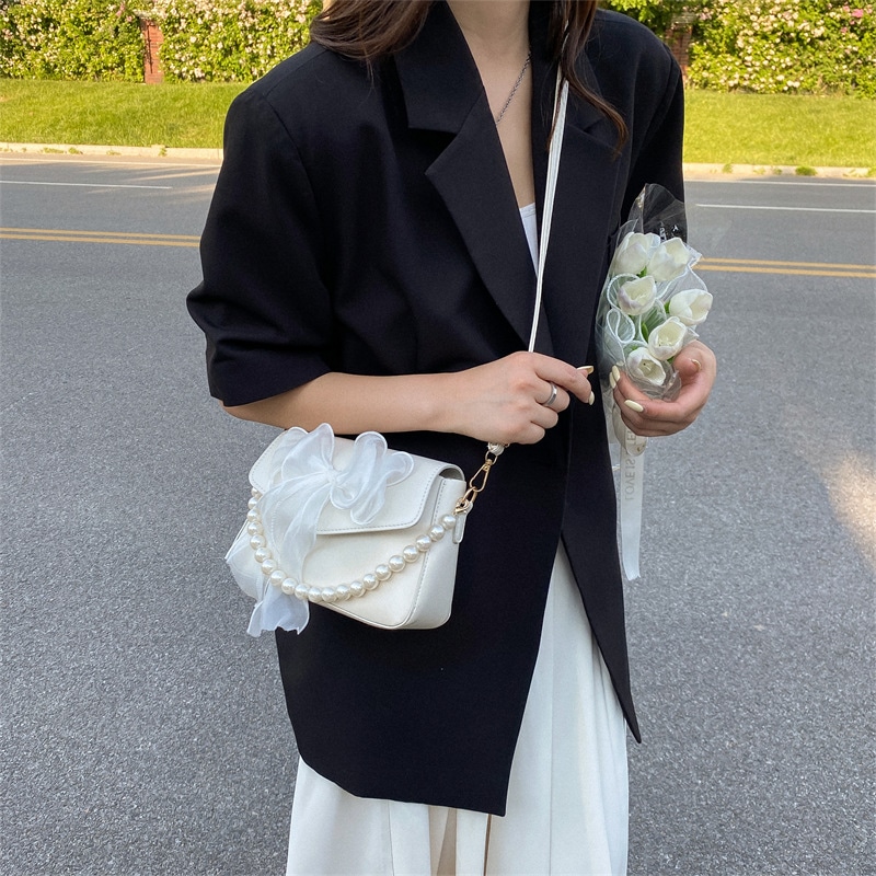 Wiersaam Bow Pearl Chain Bag — фото 1