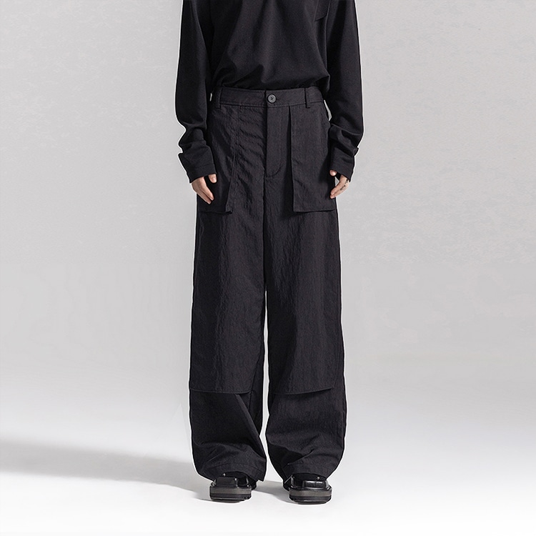 HUANXIANGZHE Huanzhe Black Wide-Leg Pants — фото 3