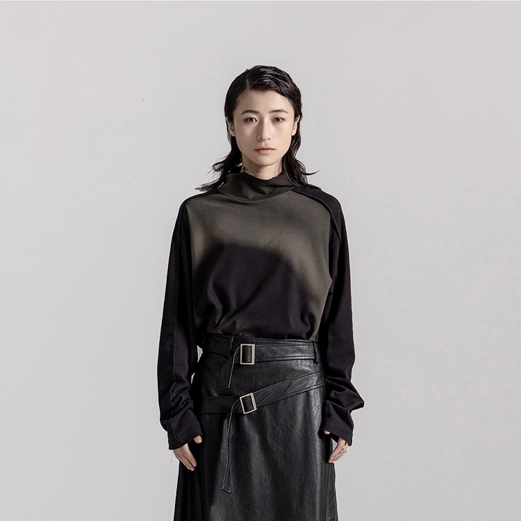 HUANXIANGZHE Huanzhe High Neck Knit Black — фото 2