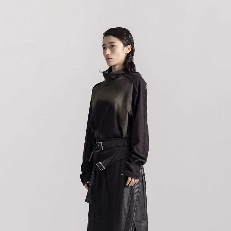 HUANXIANGZHE Huanzhe High Neck Knit Black — фото 5