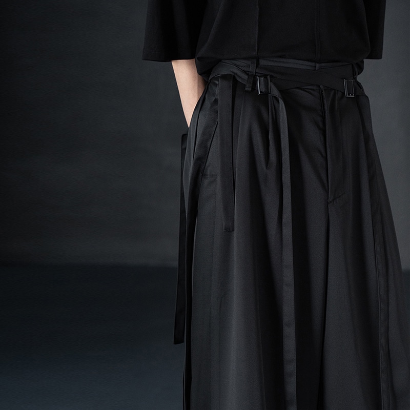 HUANXIANGZHE Huanzhe Wide Leg Pants Black — фото 5
