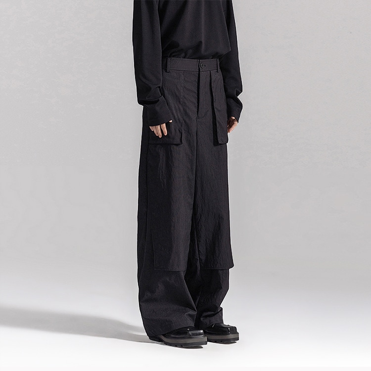 HUANXIANGZHE Huanzhe Black Wide-Leg Pants — фото 2