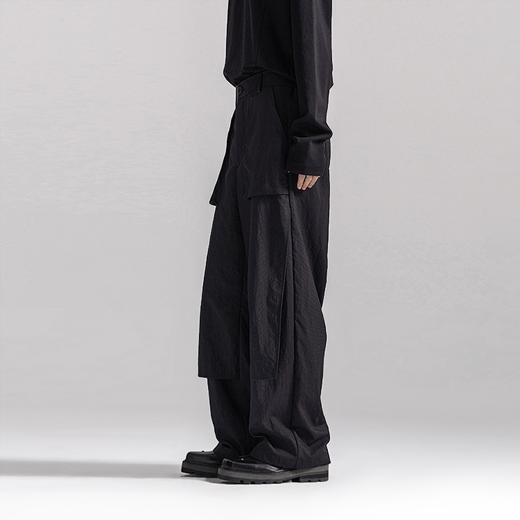 HUANXIANGZHE Huanzhe Black Wide-Leg Pants — фото 4