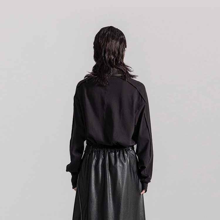HUANXIANGZHE Huanzhe High Neck Knit Black — фото 3