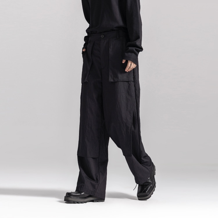 HUANXIANGZHE Huanzhe Black Wide-Leg Pants — фото 5