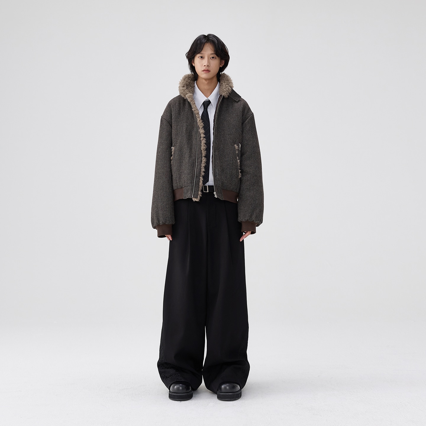 Benmyshower Wool Collar Padded Coat — фото 6