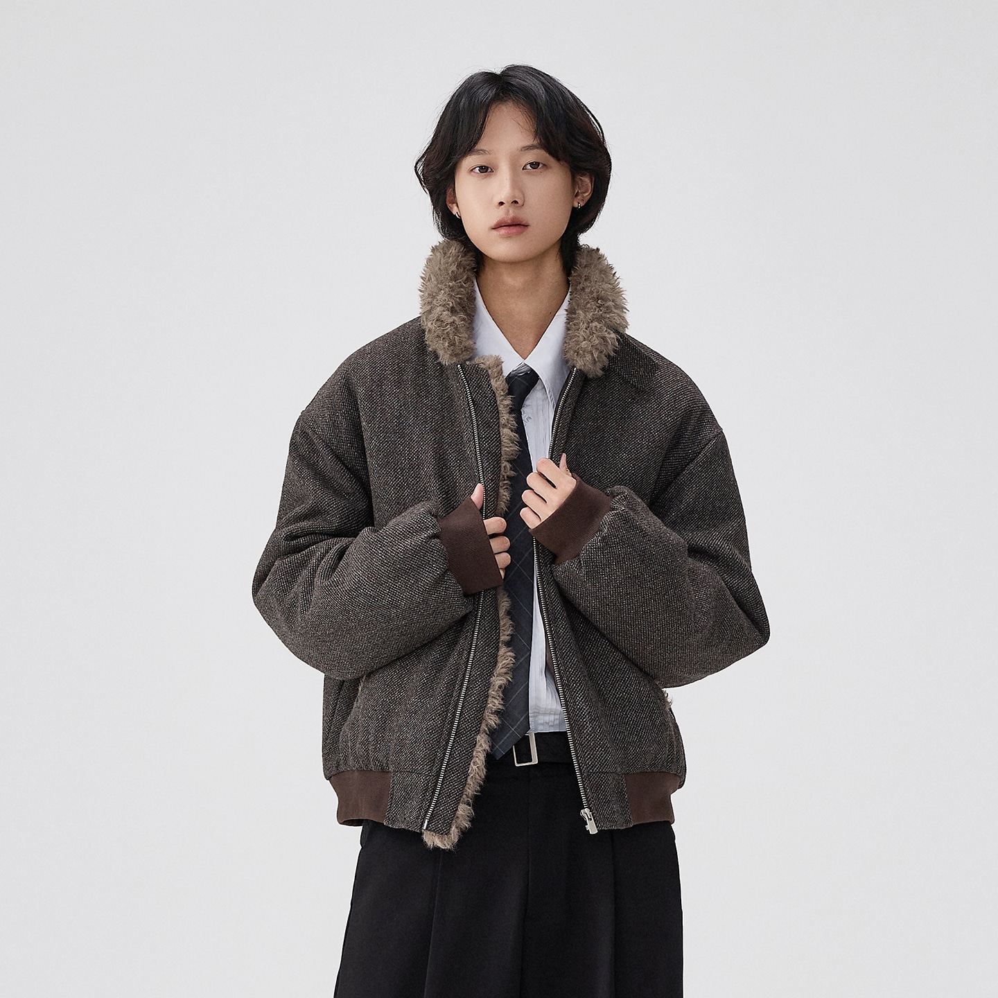 Benmyshower Wool Collar Padded Coat — фото 2