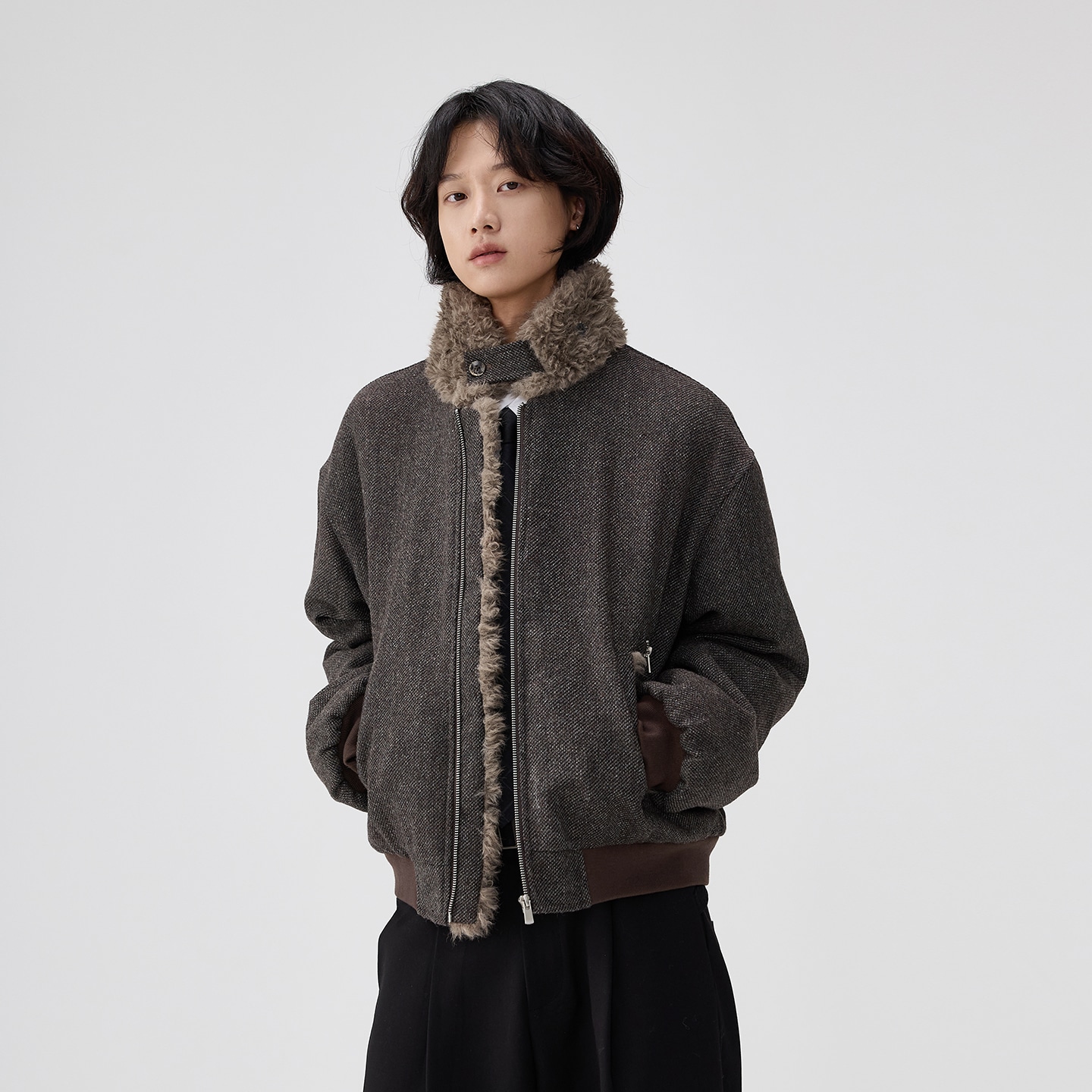 Benmyshower Wool Collar Padded Coat — фото 5