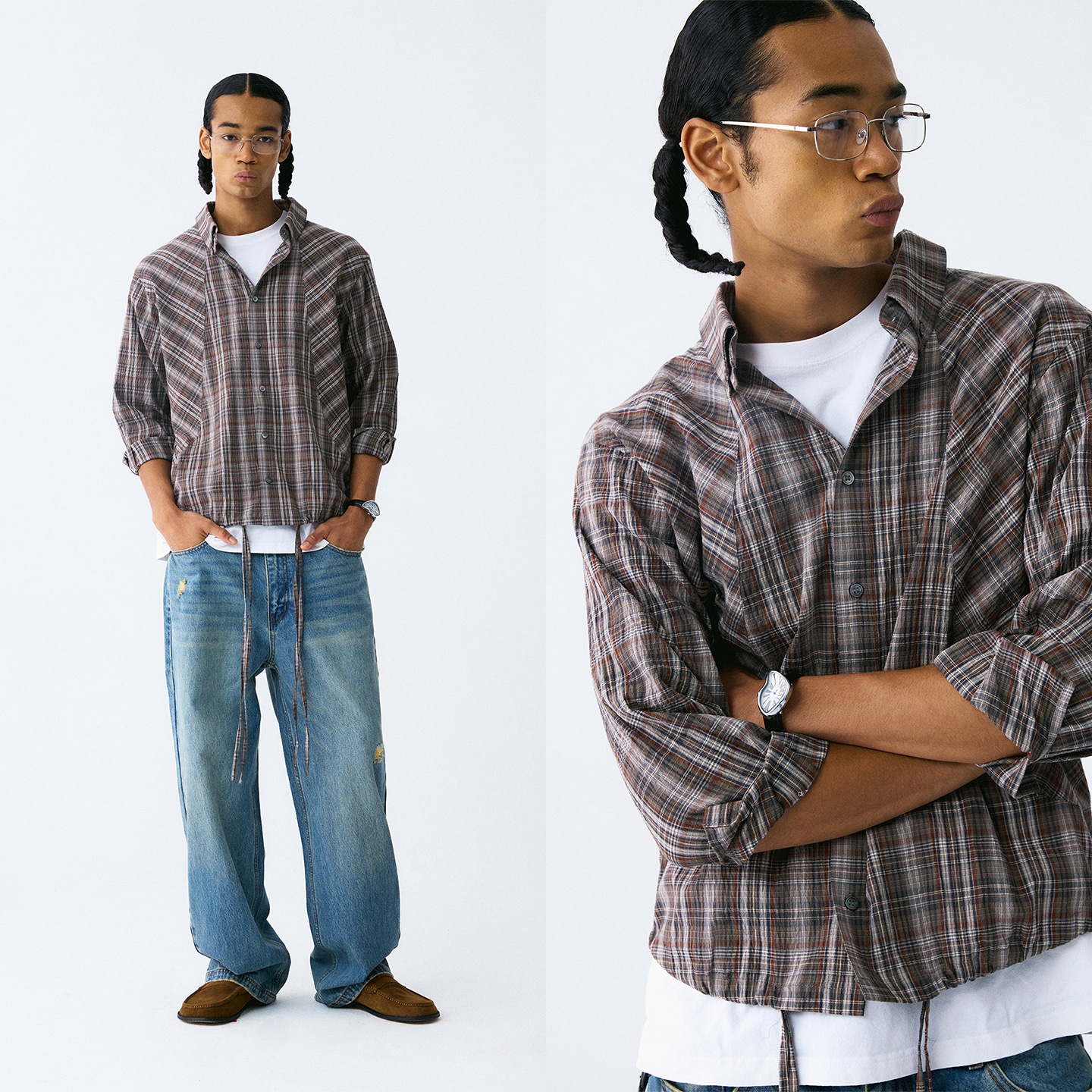 Empty Reference Wrinkle Check Shirt — фото 2