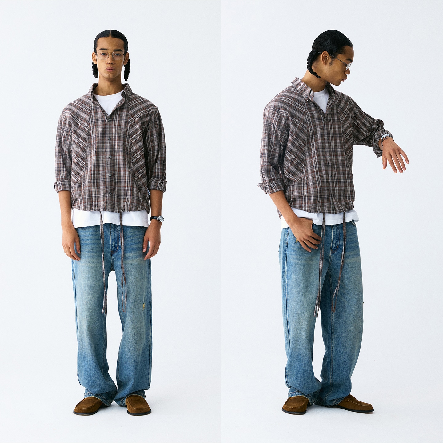 Empty Reference Wrinkle Check Shirt — фото 4