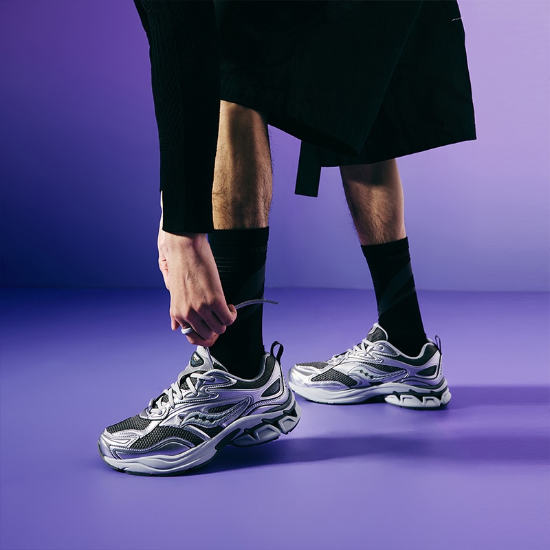 Saucony Grid Fusion Silver Grey — фото 7