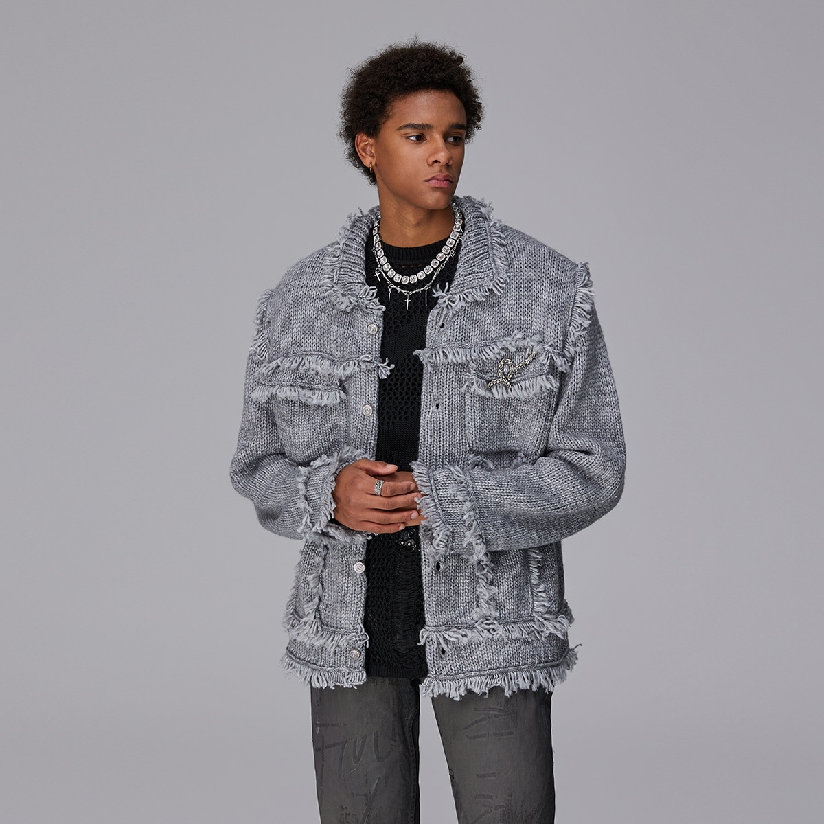 Rocawear SS24 Rhinestone Tassel Cardigan — фото 2