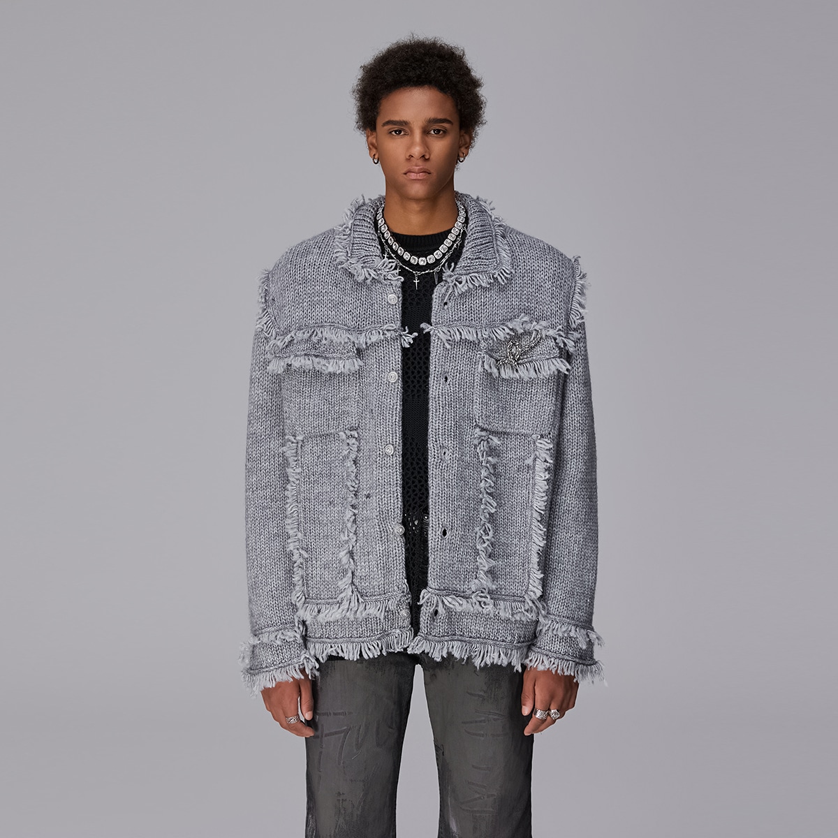 Rocawear SS24 Rhinestone Tassel Cardigan — фото 3