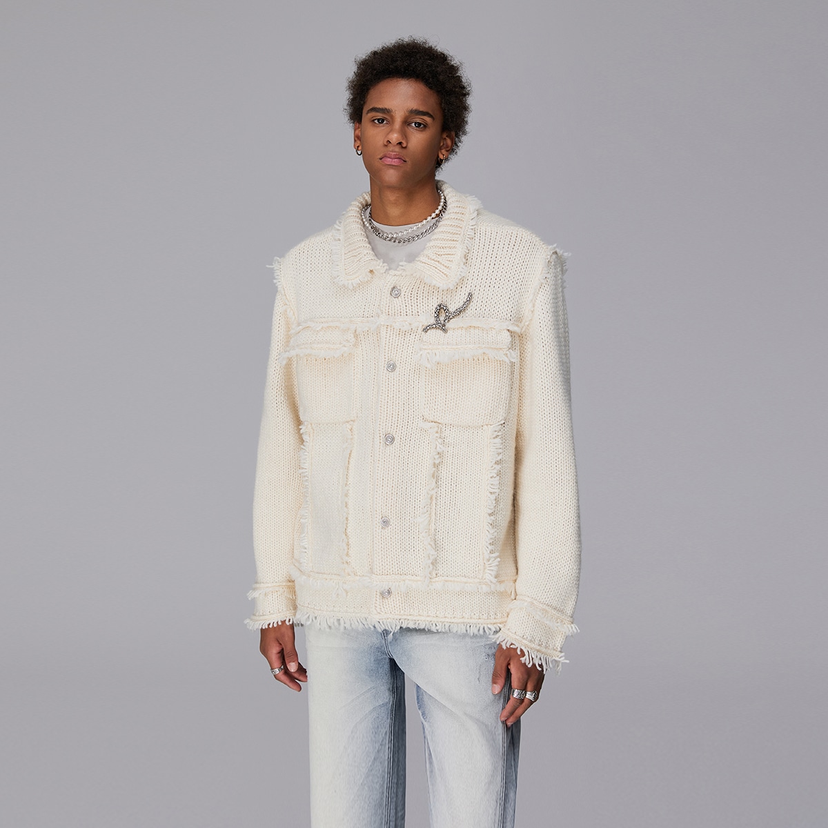 Rocawear SS24 Rhinestone Tassel Cardigan — фото 7