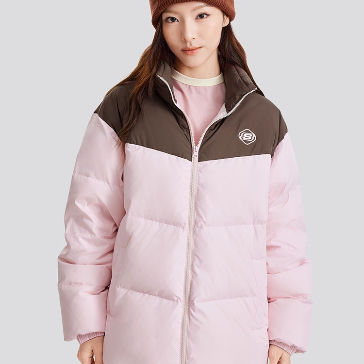 Skechers Down Jacket Grey Pink — фото 2