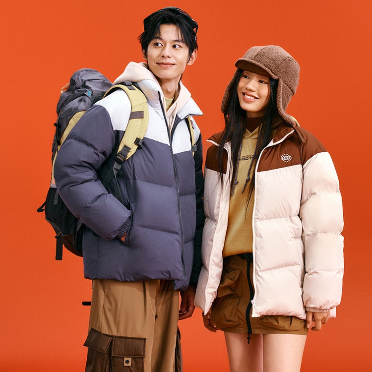 Skechers Sport Life Colorblock Down Jacket Light Brown — фото 3