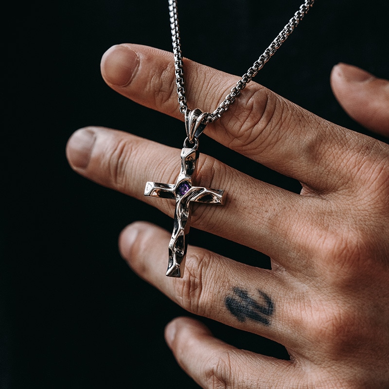 Mysh 925 Silver Cross Pendant Necklace — фото 5