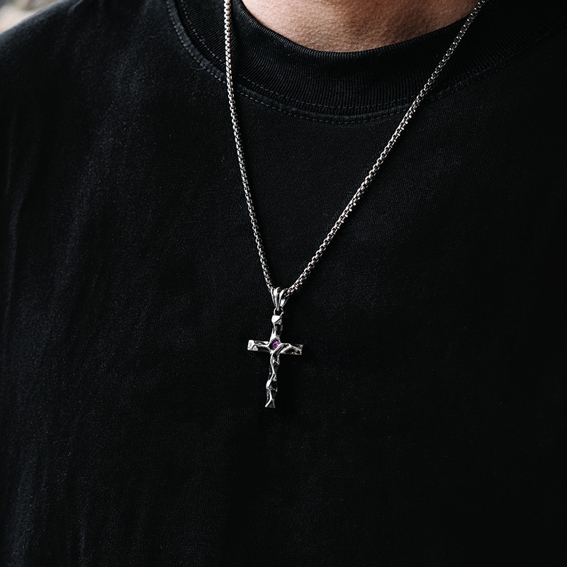 Mysh 925 Silver Cross Pendant Necklace — фото 7