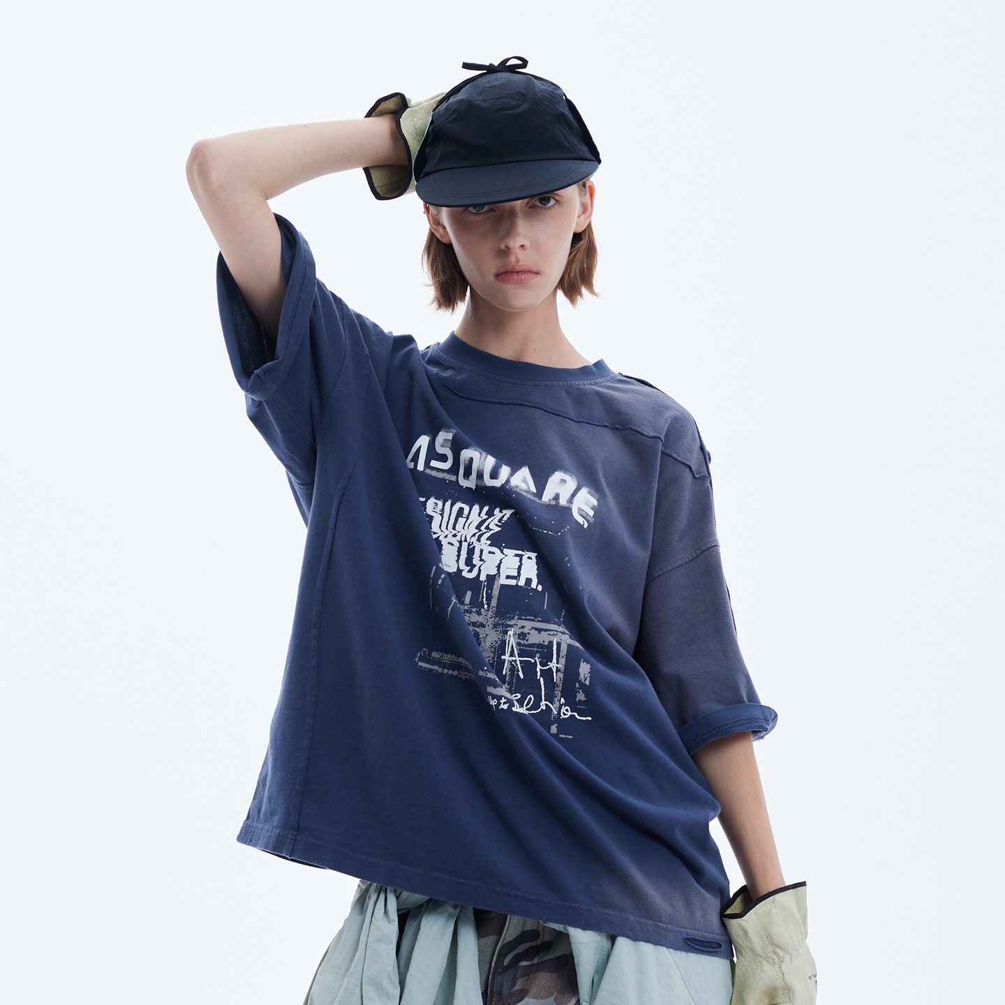 A Square Roota A SQUARE ROOT Gradient Print Vintage Casual T-Shirt — фото 5