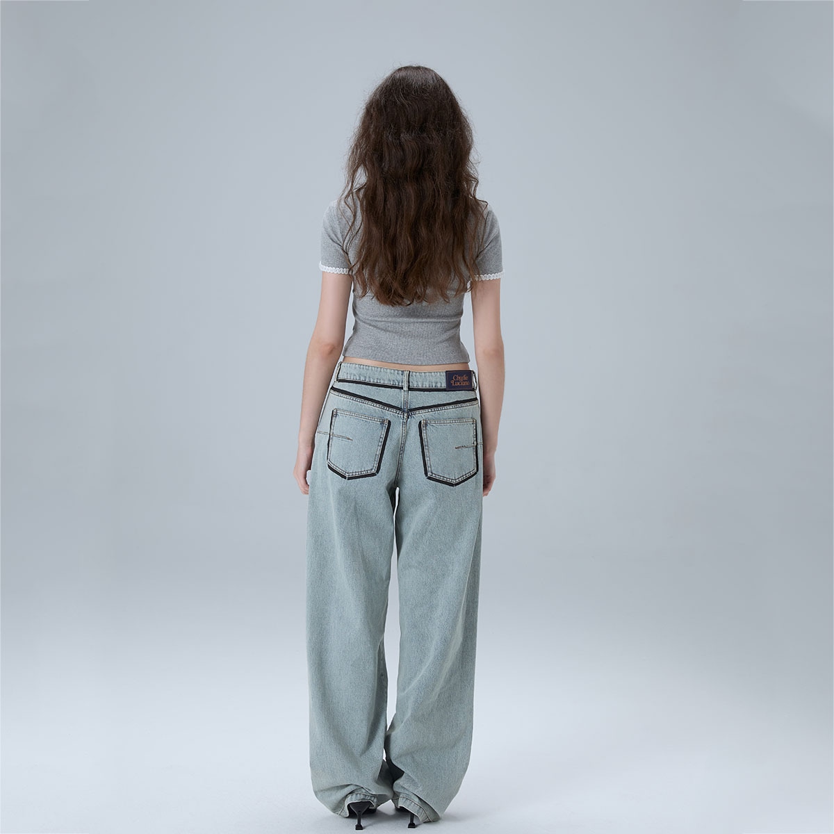 Charlie Luciano Grey White Jeans — фото 6