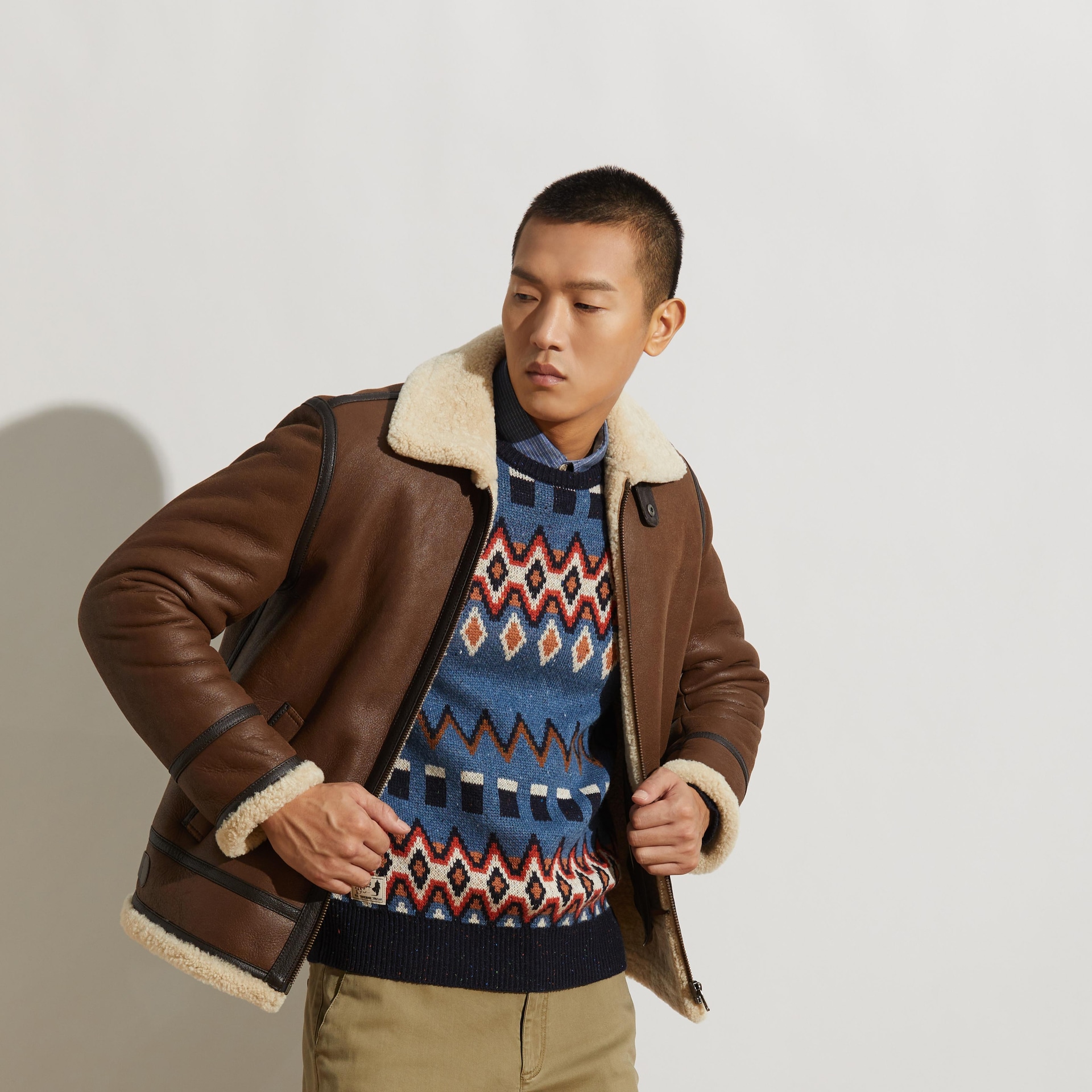 Mcs M65 Trench Shearling Leather Jacket — фото 8