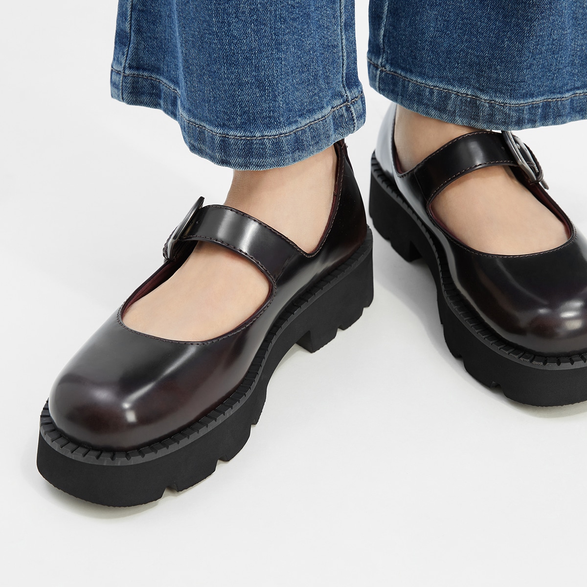 Charles&Keith CHARLESKEITH ck 4.4cm Black BoxBurgundy — фото 8