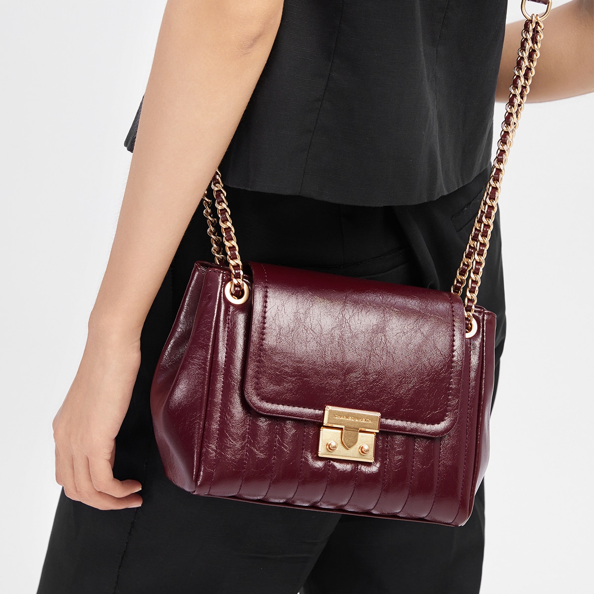 Charles&Keith CHARLESKEITH ck 24 PU BlackBurgundy — фото 10
