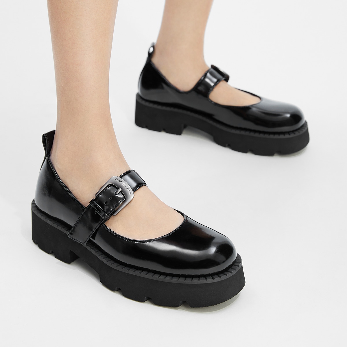 Charles&Keith CHARLESKEITH ck 4.4cm Black BoxBurgundy — фото 3