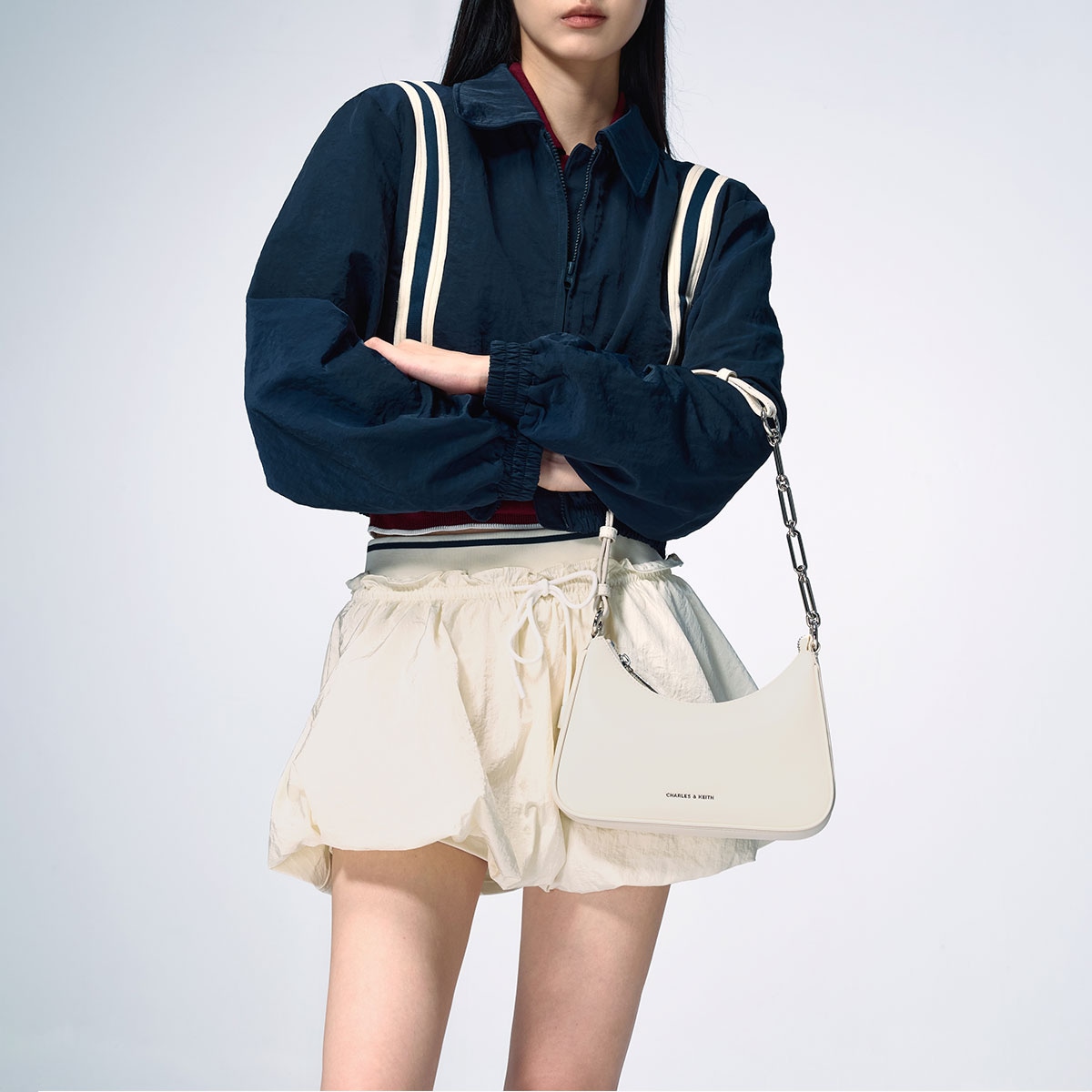 Charles&Keith CHARLESKEITH ck PU CreamNoirLight Pink — фото 4