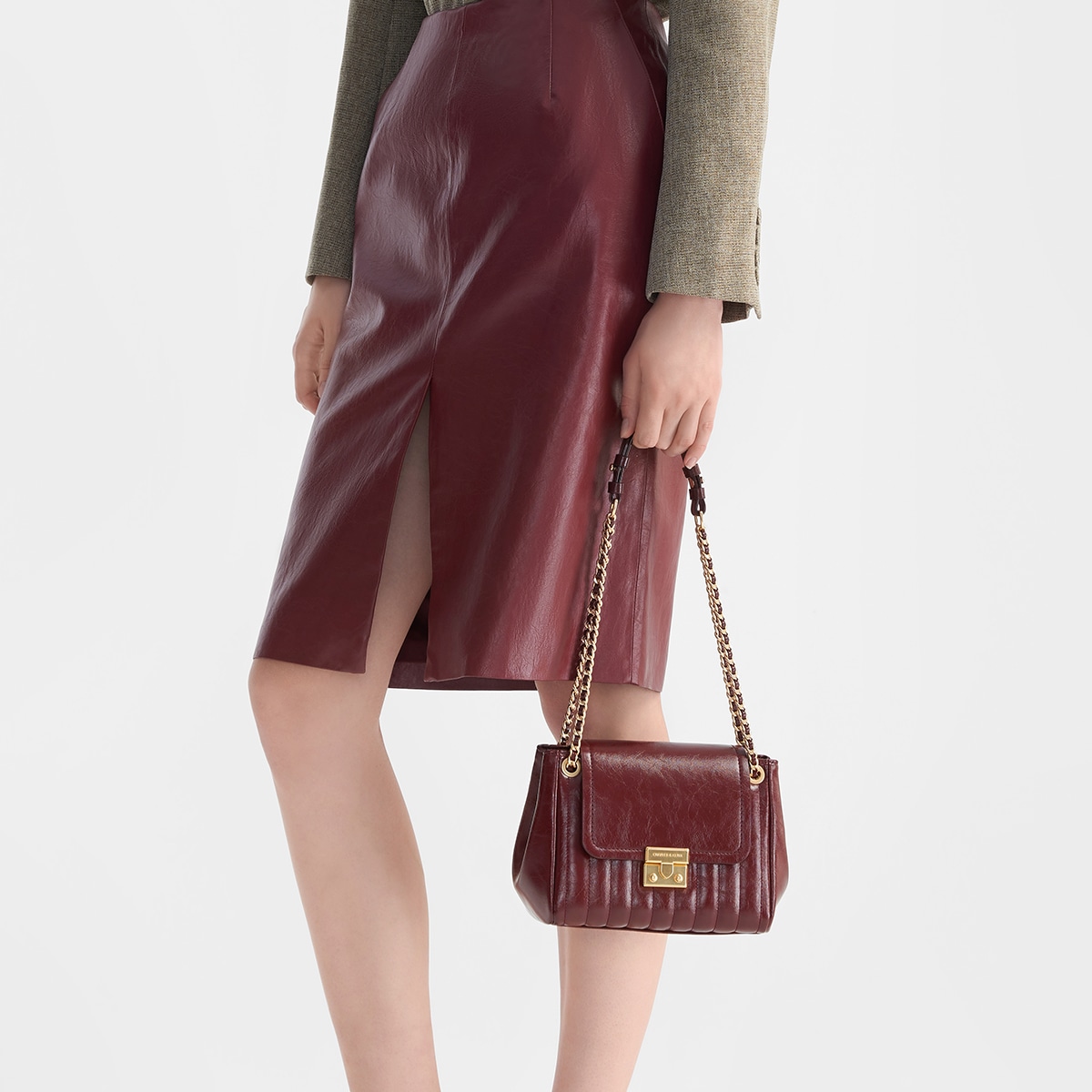 Charles&Keith CHARLESKEITH ck 24 PU BlackBurgundy — фото 9