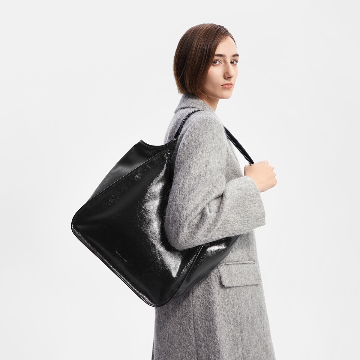 Charles&Keith CHARLESKEITH ck PU BlackPewterBurgundy — фото 4