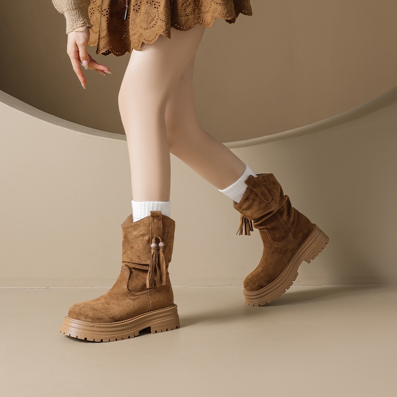 Agsdon Retro Tassel Ankle Boots — фото 2
