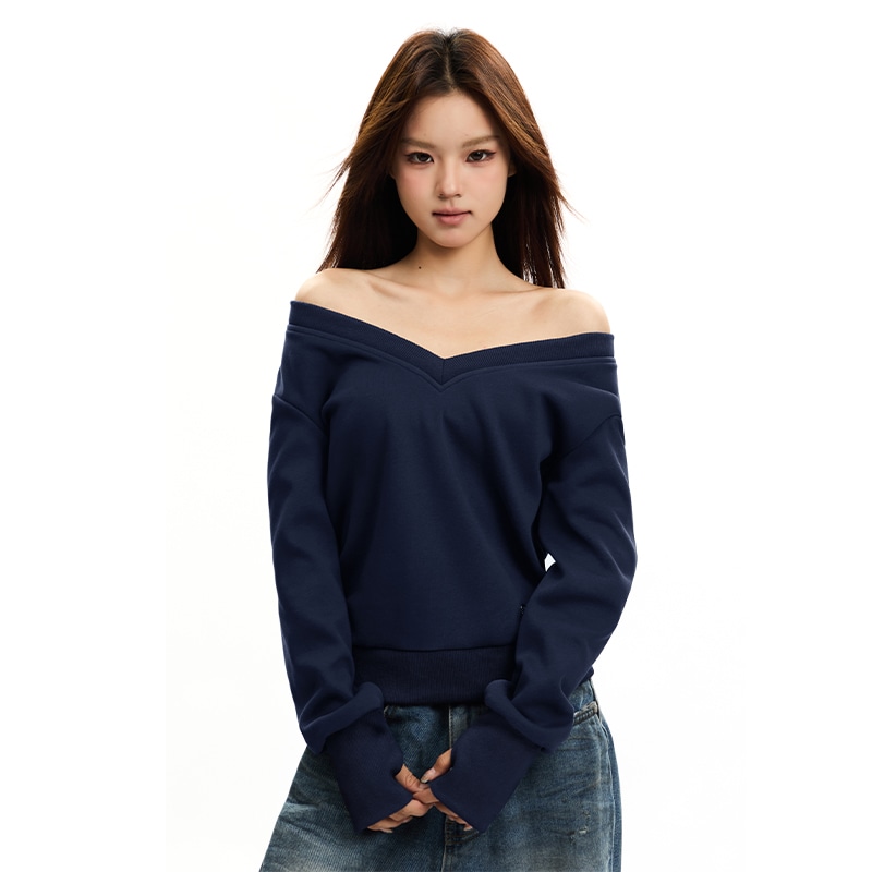 Apea V-Neck Long Sleeve Sweatshirt — фото 10