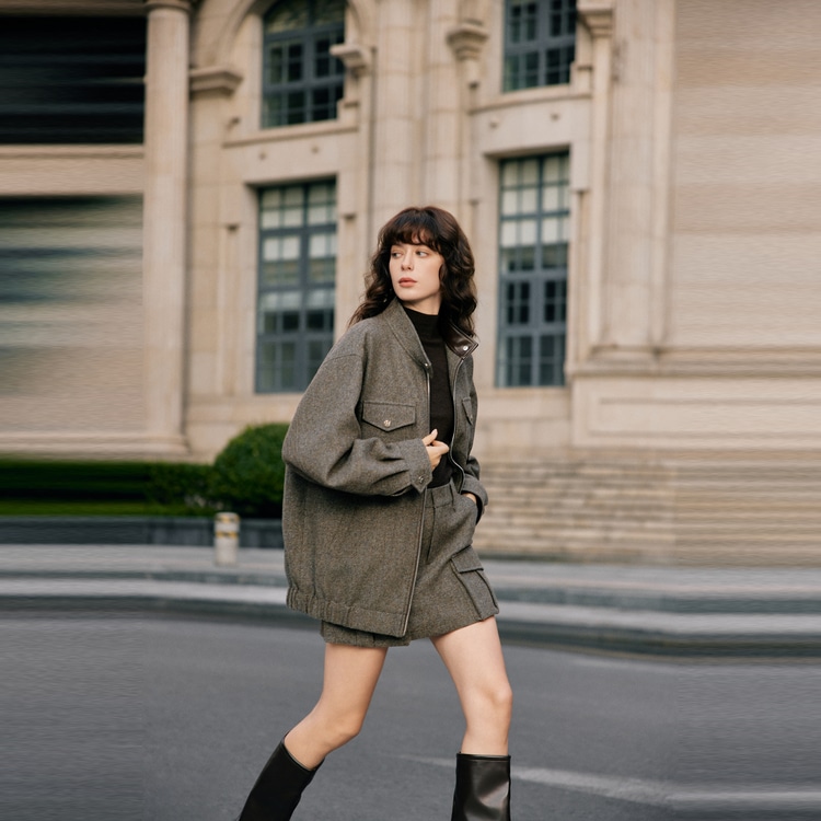 Elle Vintage Cropped Jacket Deep Brown — фото 6
