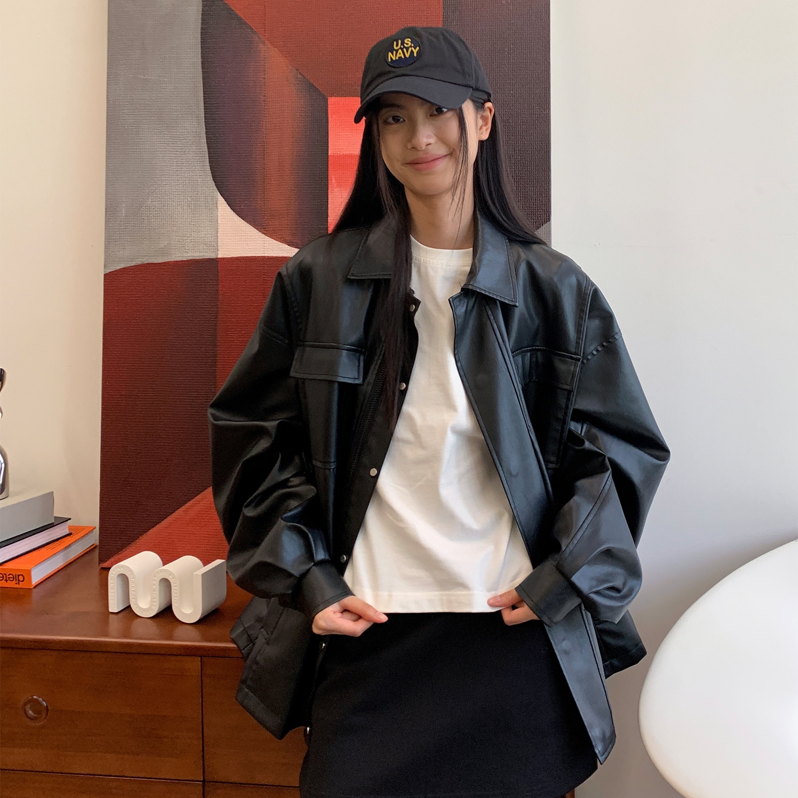 Roaringwild Logo Embroidered Windbreaker Jacket Black — фото 8
