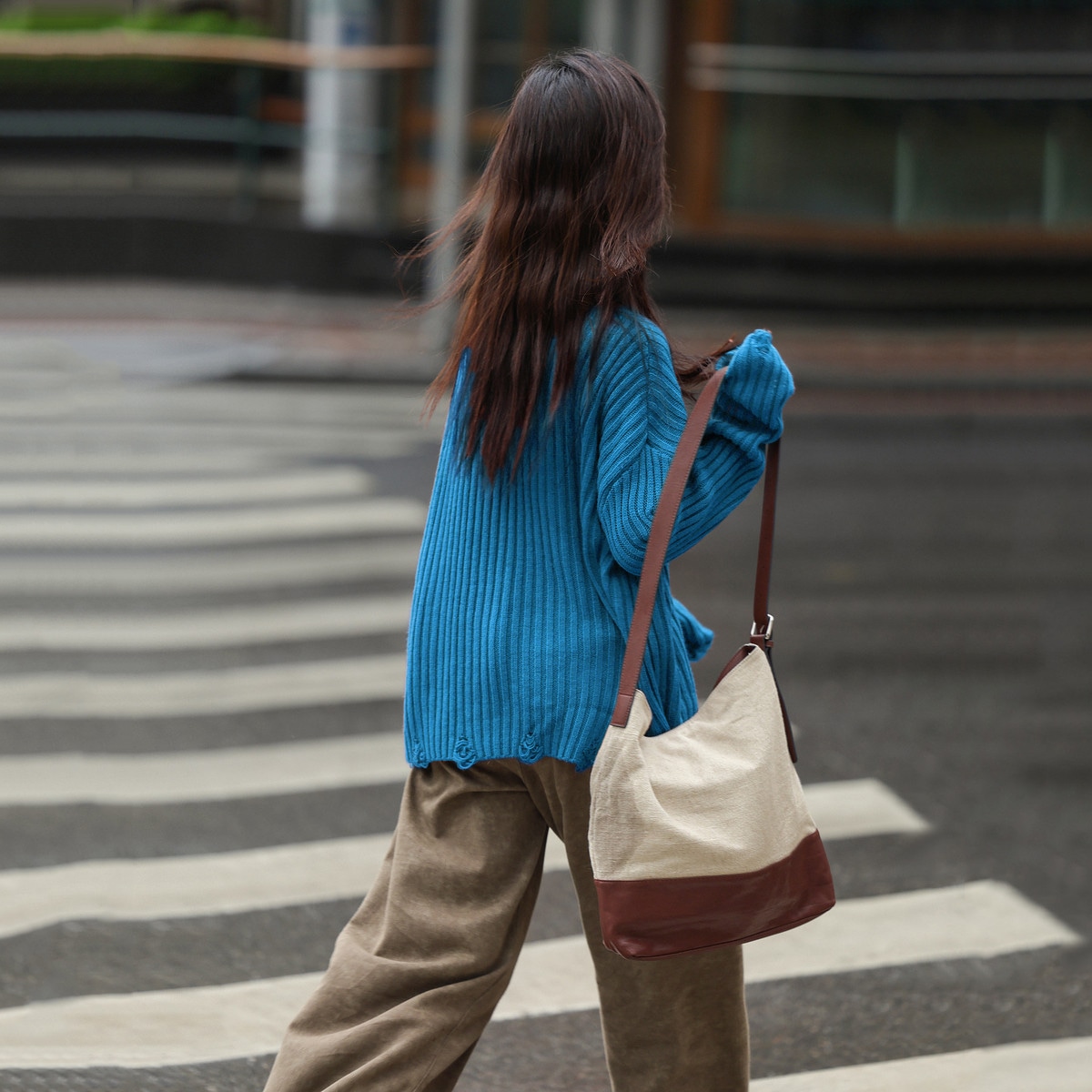 Dme 【dme】 复古时髦休闲宽松圆领百搭长袖针织衫 女款 — фото 7