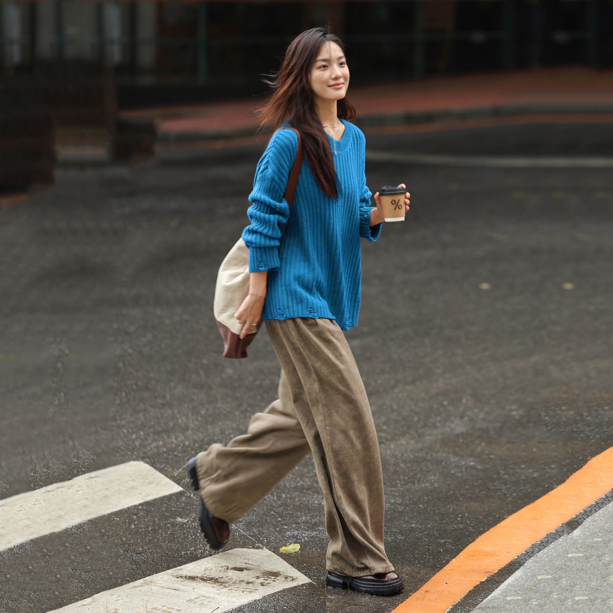 Dme 【dme】 复古时髦休闲宽松圆领百搭长袖针织衫 女款 — фото 8