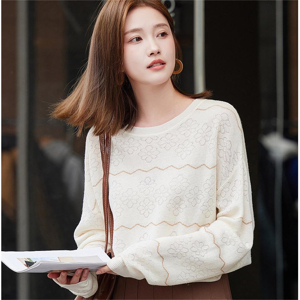 Dme 【dme】 圆领宽松套头长袖毛衣 女款 — фото 7