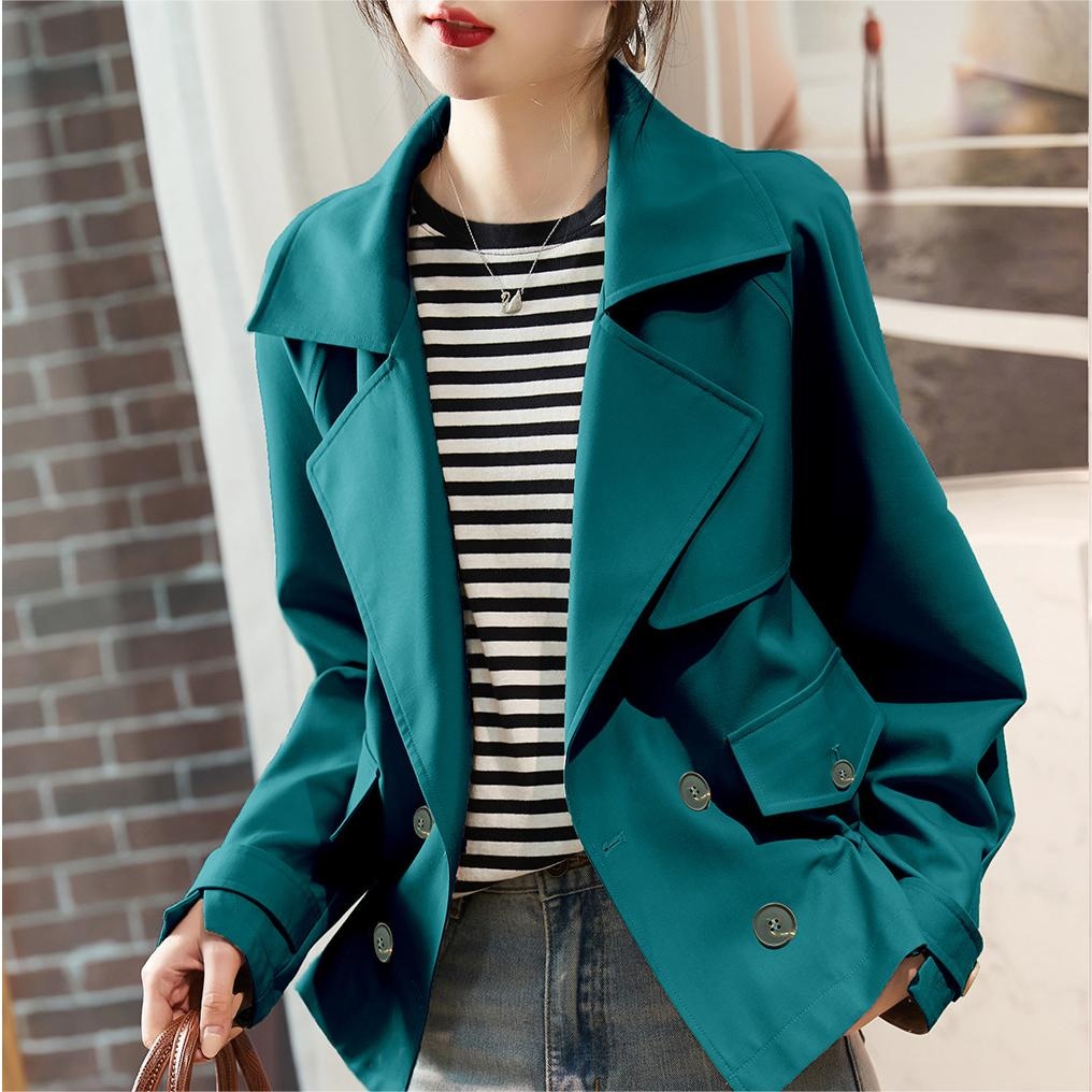 Dme 【dme】 小个子短双排扣翻领风衣 女款 — фото 11