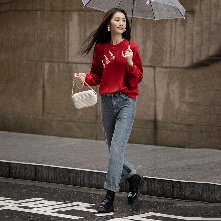 Dme 【dme】 纯色立领简约卫衣 女款 — фото 11
