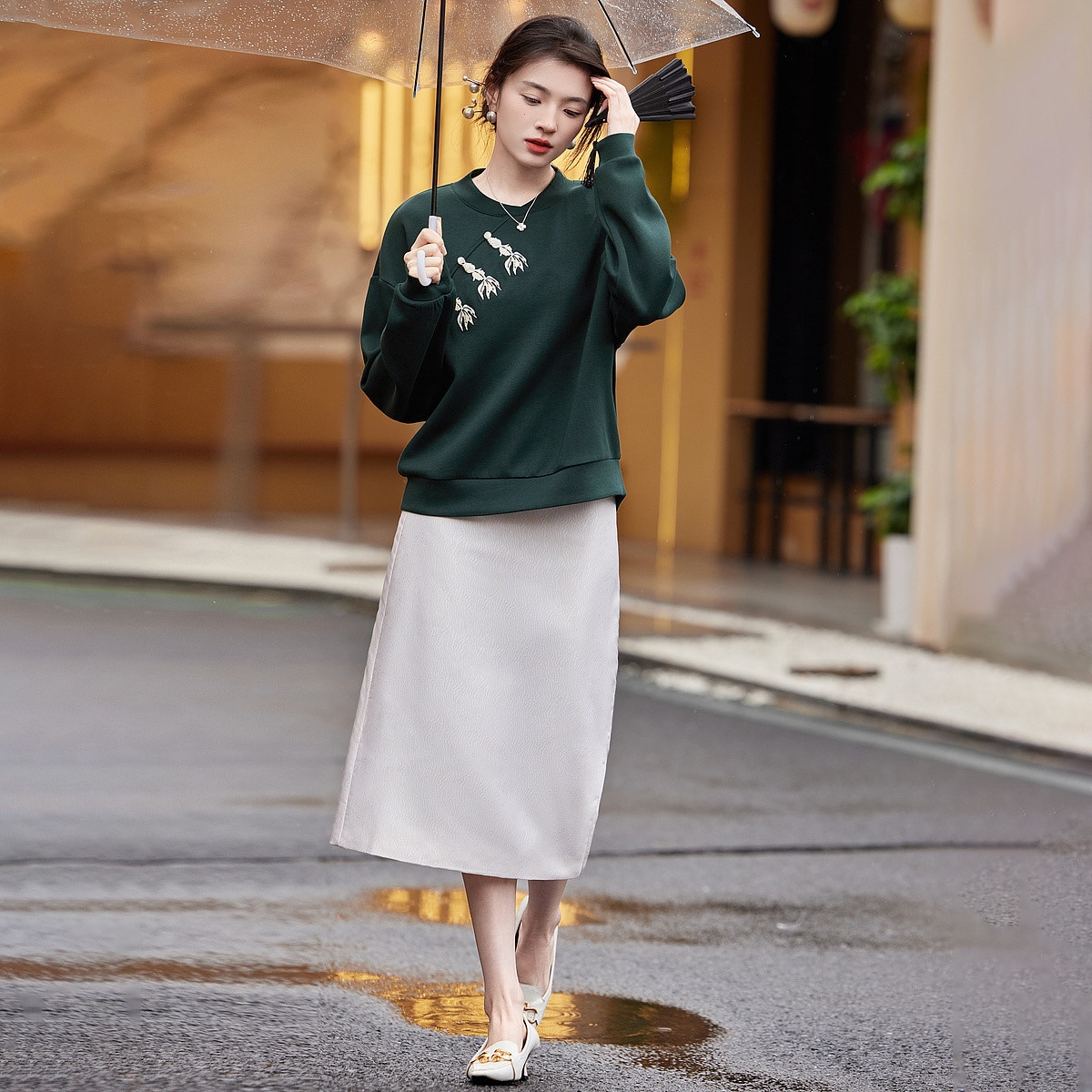 Dme 【dme】 纯色立领简约卫衣 女款 — фото 5