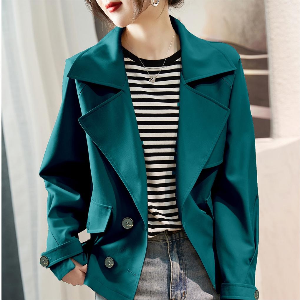 Dme 【dme】 小个子短双排扣翻领风衣 女款 — фото 10