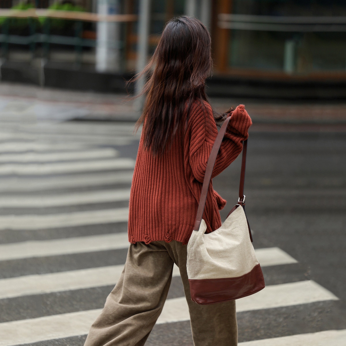 Dme 【dme】 复古时髦休闲宽松圆领百搭长袖针织衫 女款 — фото 2