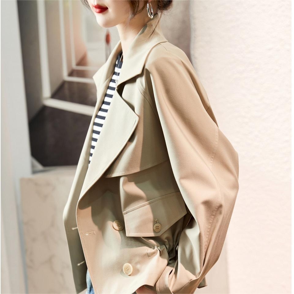 Dme 【dme】 小个子短双排扣翻领风衣 女款 — фото 2