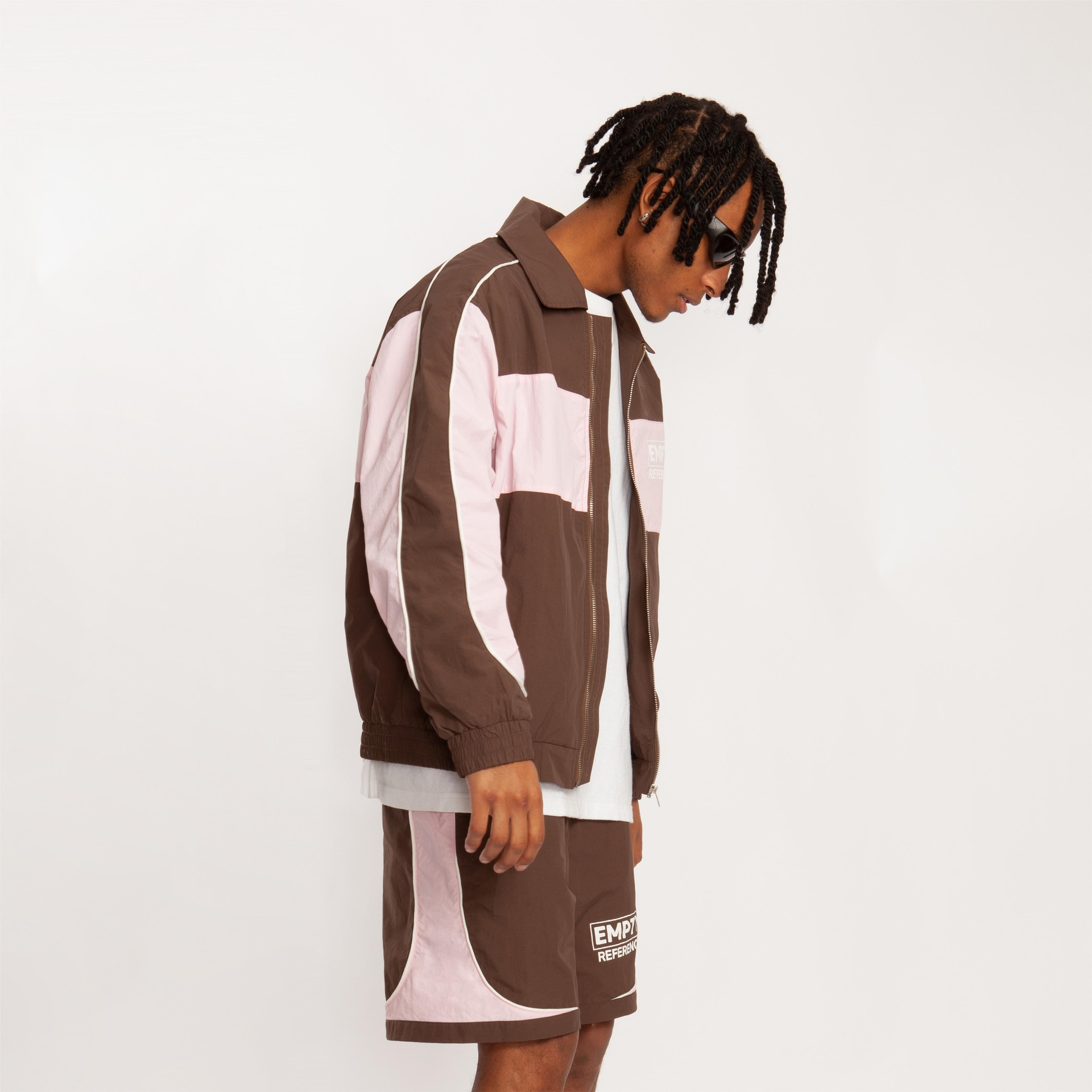 Empty Reference Retro Patchwork Jacket Pink Brown — фото 5