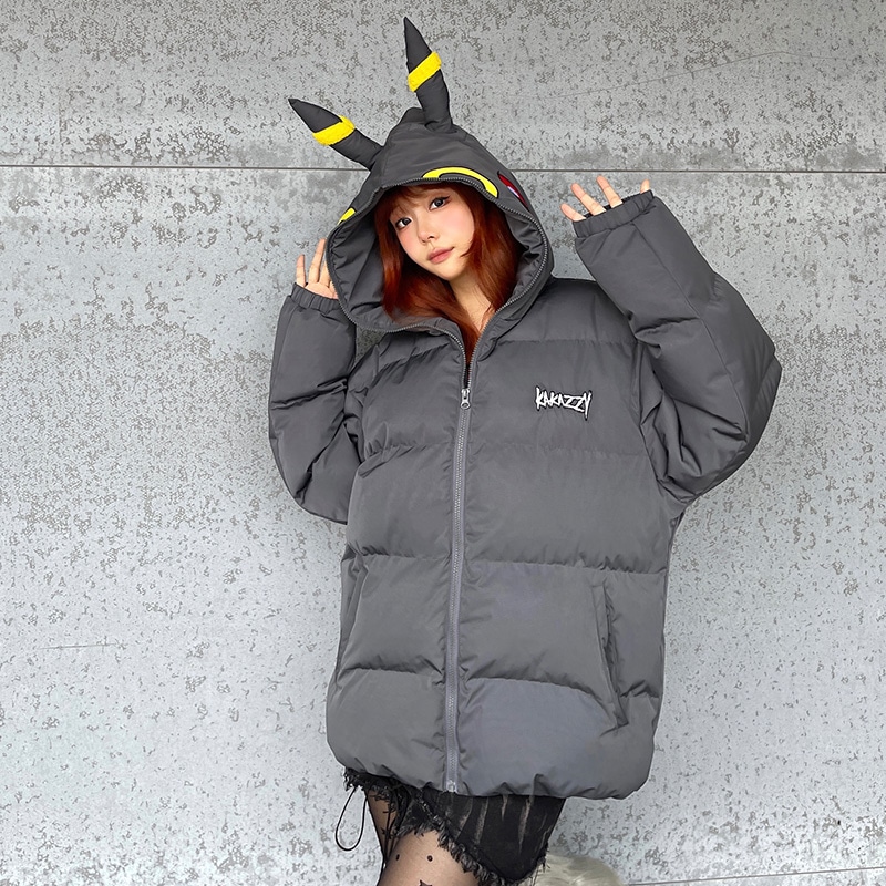 Kakazzy Hooded Puffer Jacket Dark Grey — фото 11